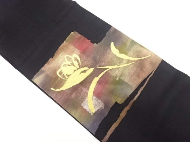 JAPANESEKIMONO / ANTIQUE FLOWER PATTERN WOVEN HIRAKI NAGOYA OBI (MAY B
